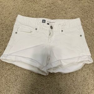 White jean shorts